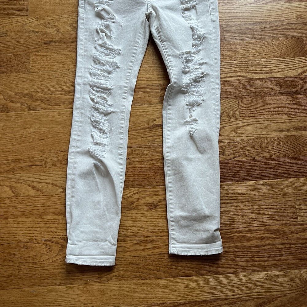 R13 Relaxed Skinny Distressed Jeans in White Made in Italy Tapered Ankle 26 - Picture 5 of 15